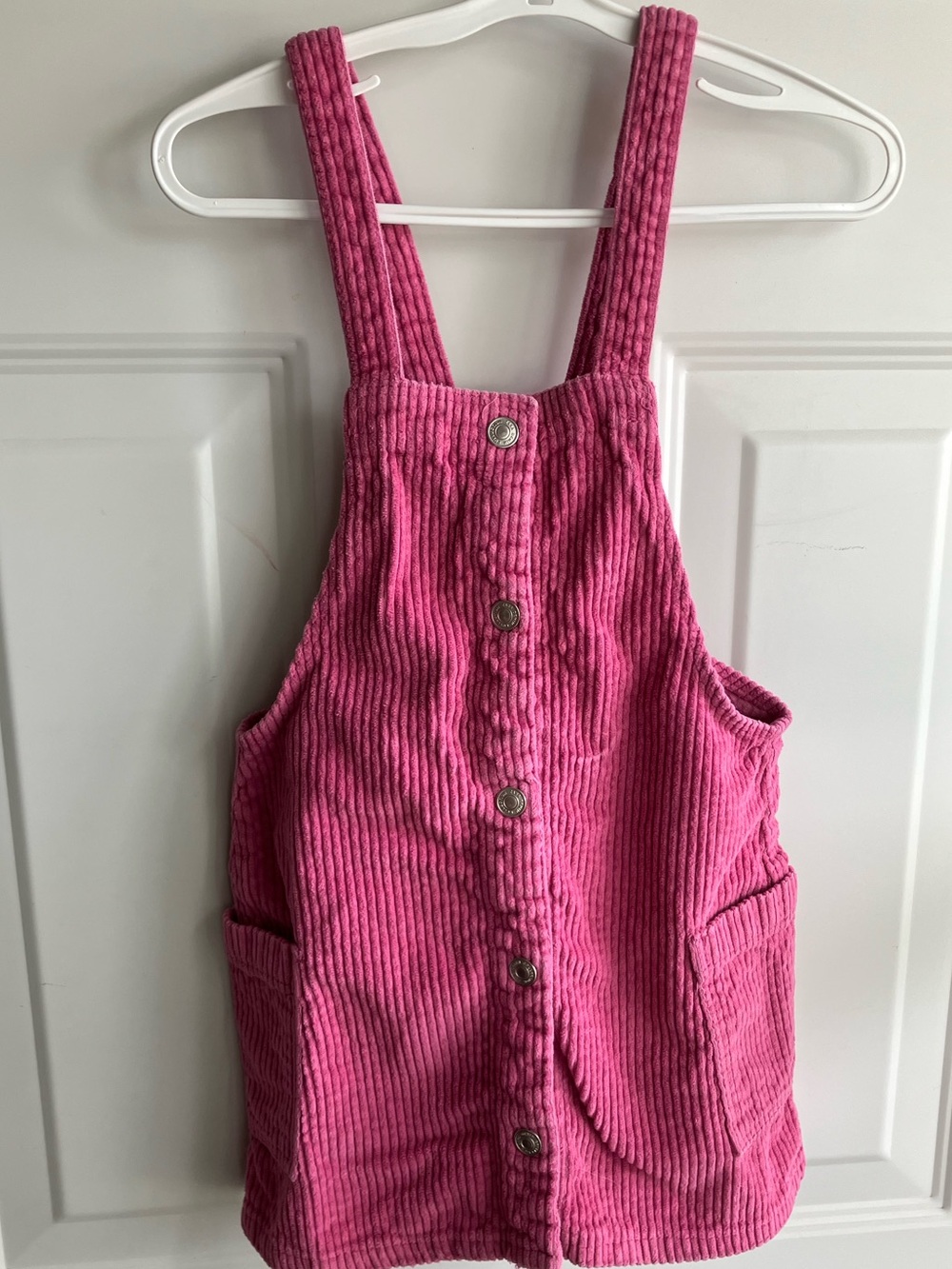 Zara pink corduroy snap dress pinafore 4T 5T
